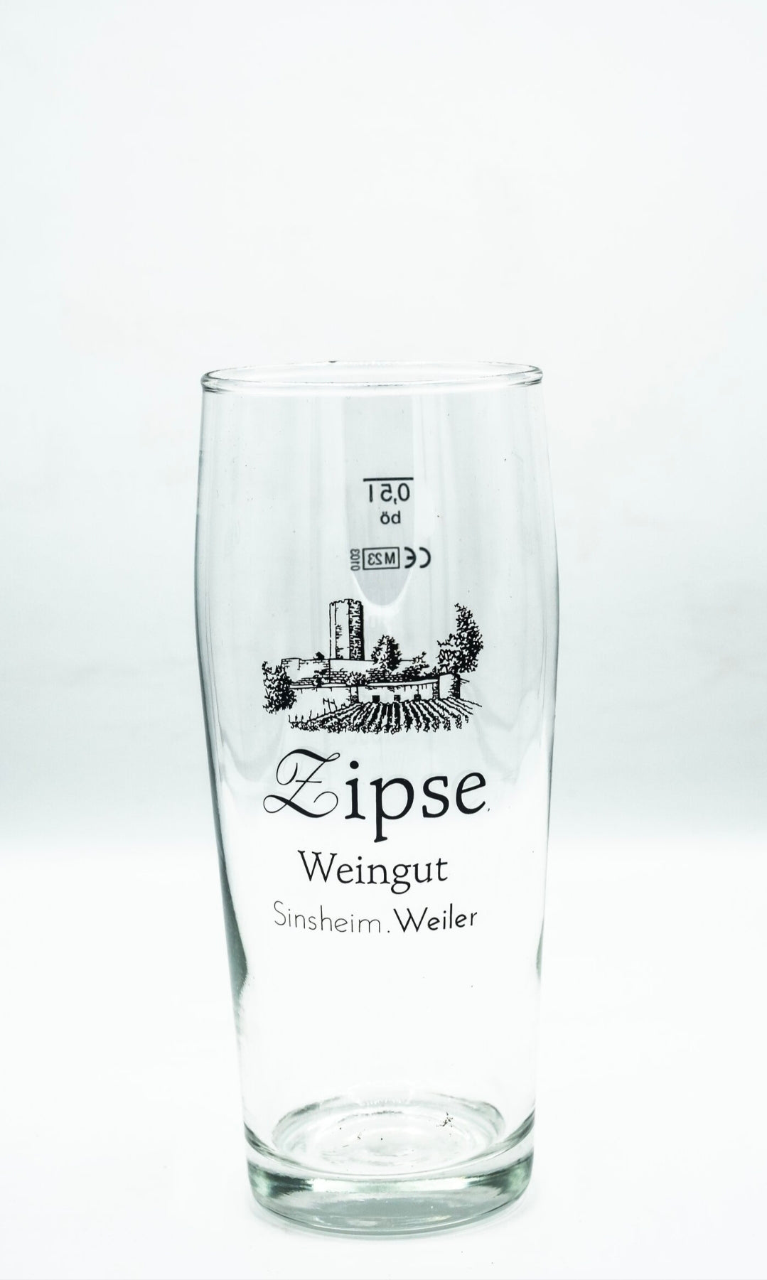 0.5 l spritzer glass oak with logo