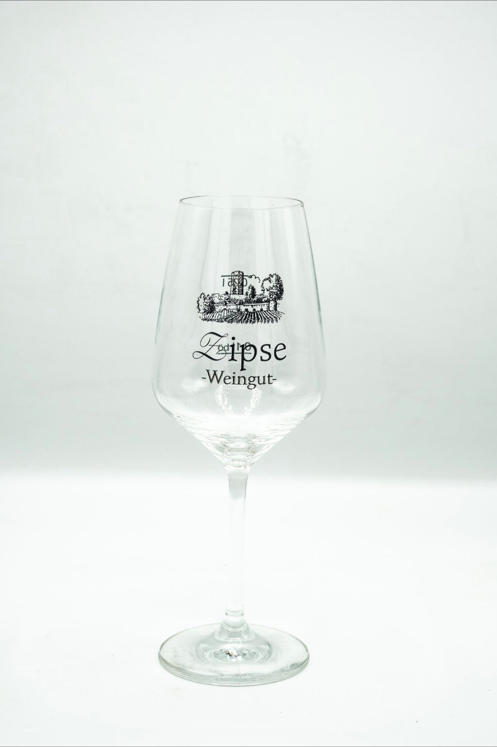 Stemmed glass Weingut Zipse with 0.1 l and 0.25 l fill marks